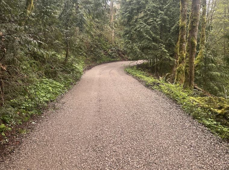 Same road regraded compacted and re-rocked with fresh gravel
